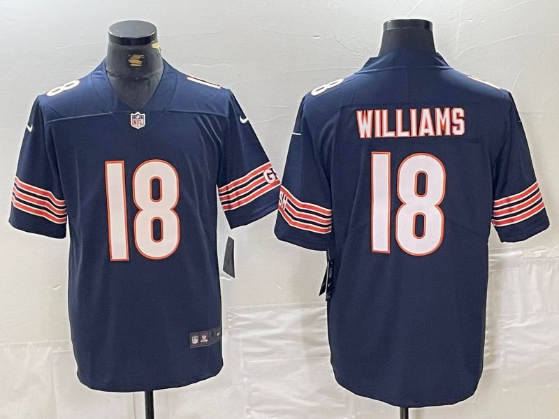 Men Chicago Bears #18 Williams Blue Second generation 2024 Nike Limited NFL Jersey style 1->chicago bears->NFL Jersey